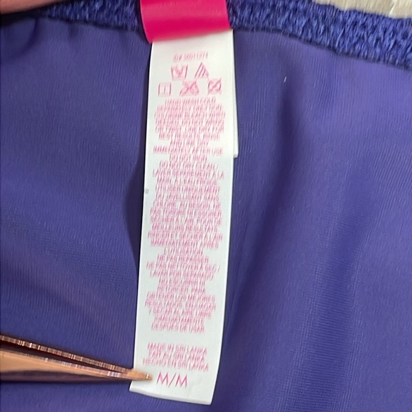 NWOT Victoria Secret Bikini Crochet Side Tie Bottom Triangle Top Blue M - Picture 6 of 16